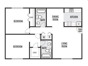 2x2 A 109 floor plan